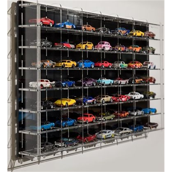 Wall Mounted Display Case (49 Cars) Black 78 x 38cm John Ayrey Die Casts
